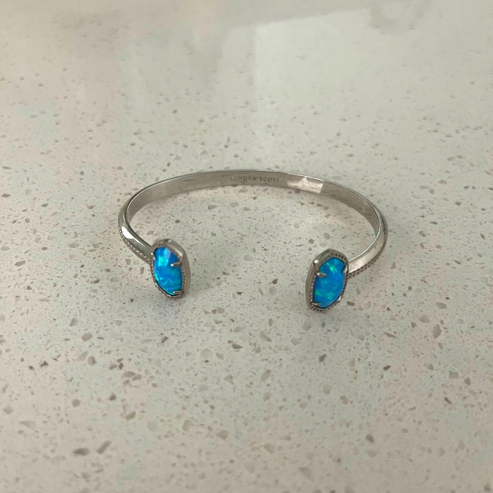Kendra Scott Elton Silver and Blue Cuff Bracelet